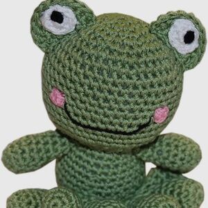 Knit Knacks Fritz the Frog Organic Cotton Small Dog Toy